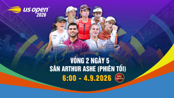 US Open Tennis Championships 2026  Vòng 2 ngày 5 sân Arthur Ashe (phiên tối)