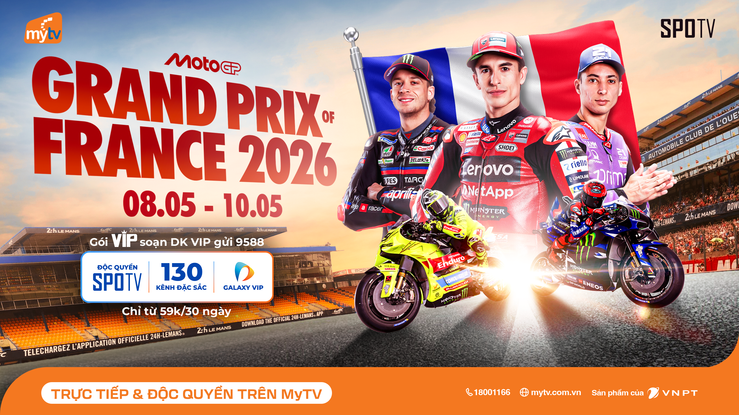 MotoGP Grand Prix of France 2026: "Đại Chiến" Tại Le Mans – Trực Tiếp & Độc Quyền Trên SPOTV – Truyền hình MyTV